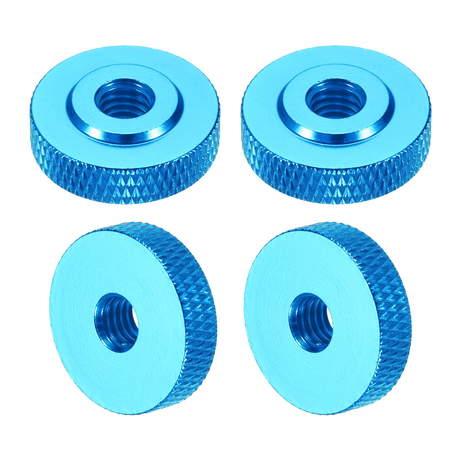 4Pcs M6x20mmx6mm Shoulder Knurled Thumb Nuts, Sky Blue