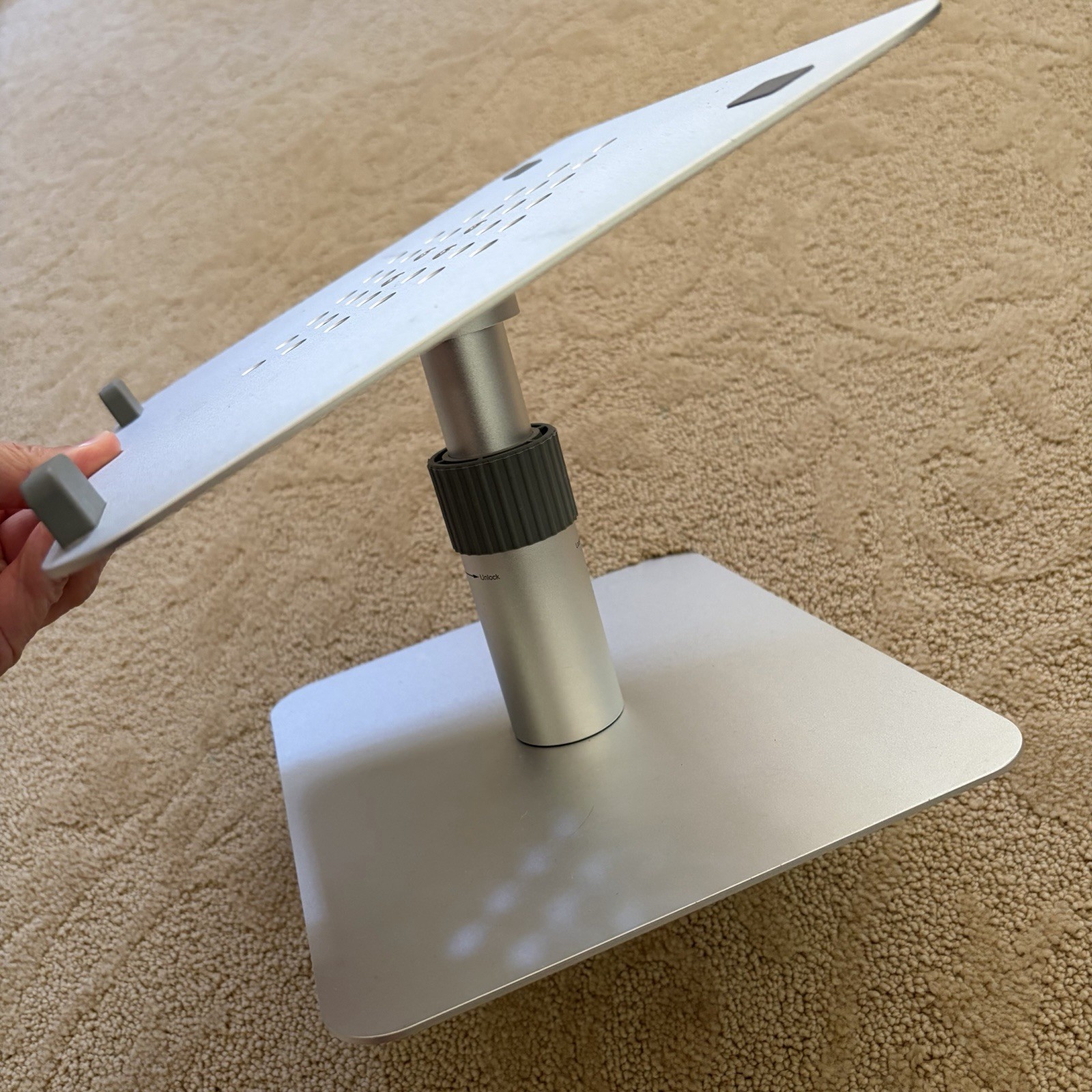 Adjustable Computer Laptop Stand For Desk Silver Finish