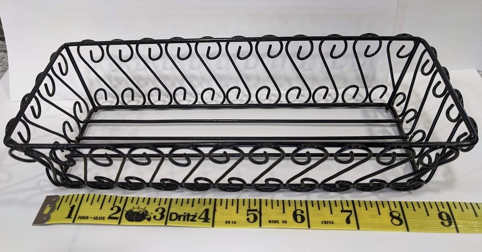 Storage Basket black wire ornate scroll design. FREE SHIPPING