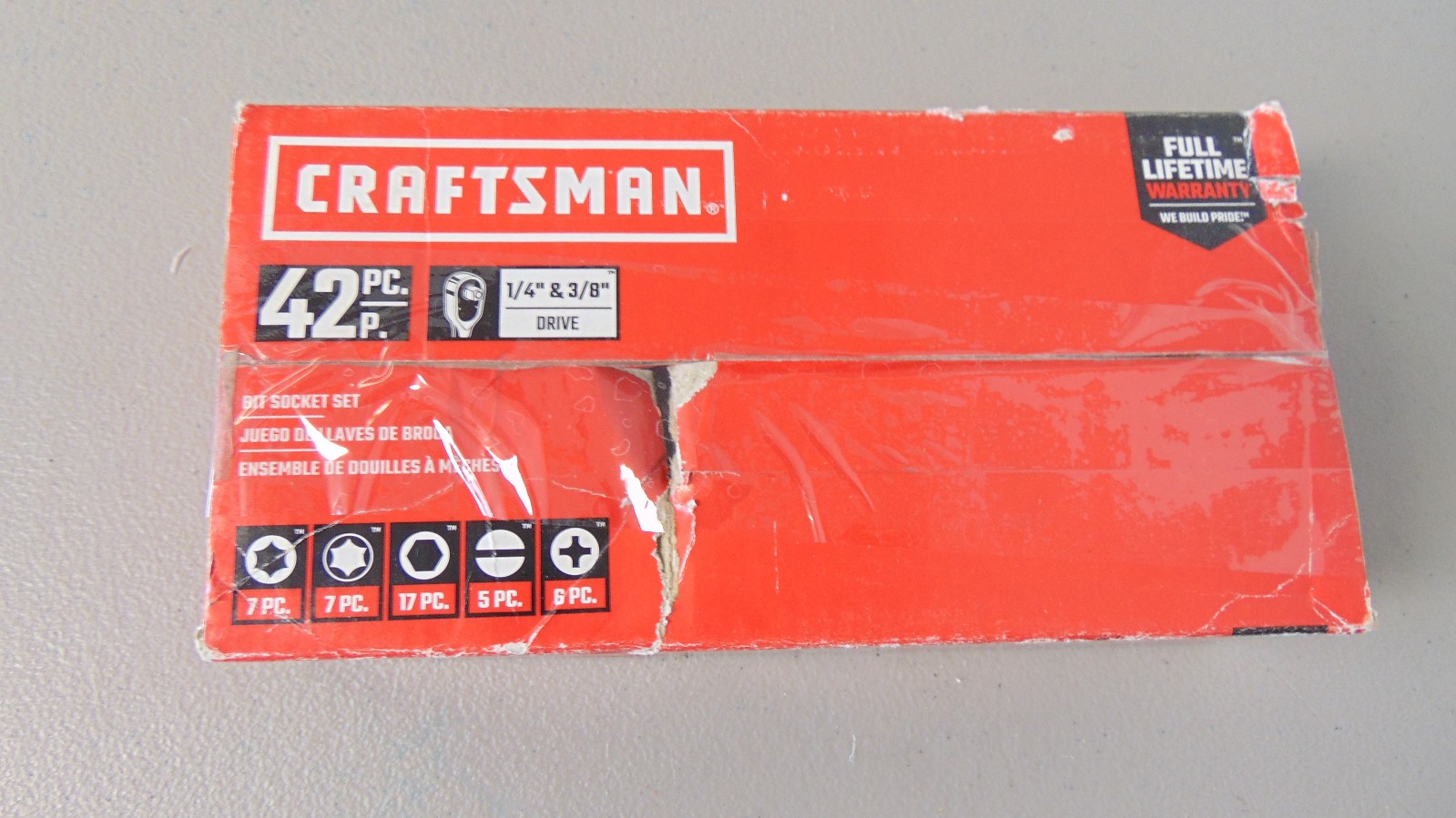 Craftsman CMMT34912 - 42 Pc. SAE/METRIC Bit Socket Set  1/4" + 3/8" Dr. OPEN BOX