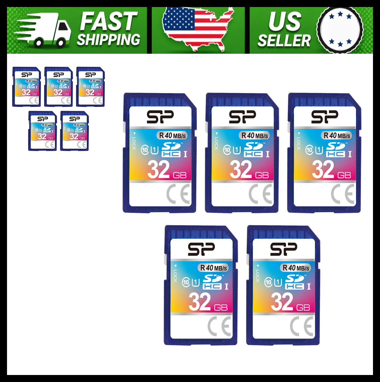 Silicon Power 32GB 5-Pack SDHC Class 10 UHS-1 Memory Cards