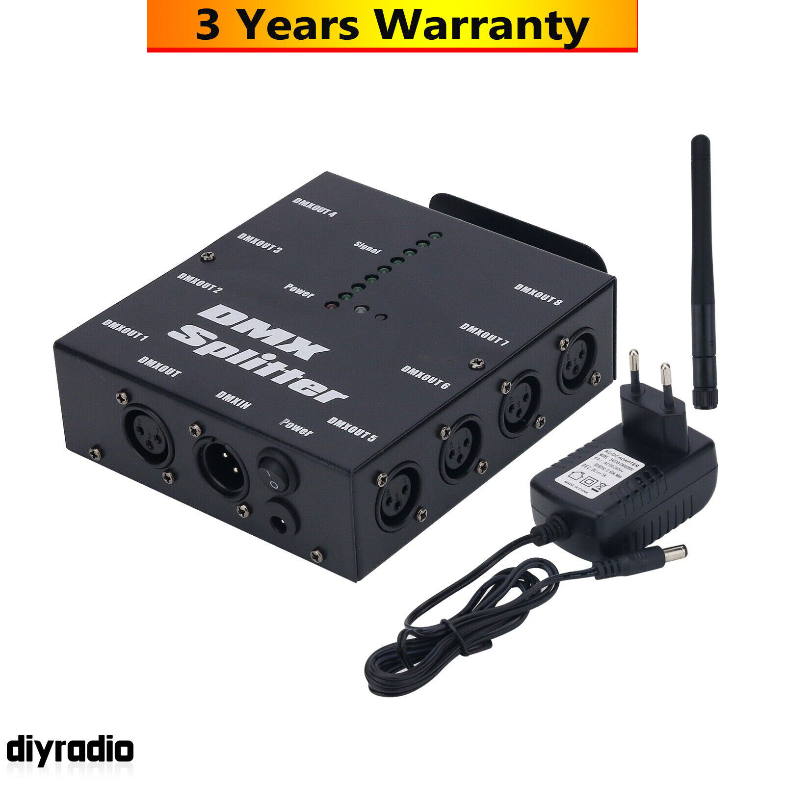 8-Channel DMX Splitter Signal Amplifier Wireless DMX512 Signal Splitter New