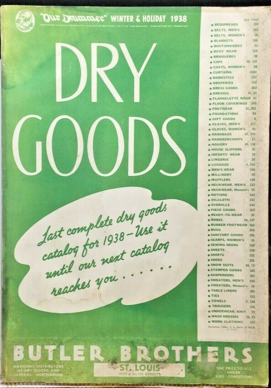 Our Drummer for Winter & Holiday 1938 Dry Goods July Sale Butler Bros. Catalog