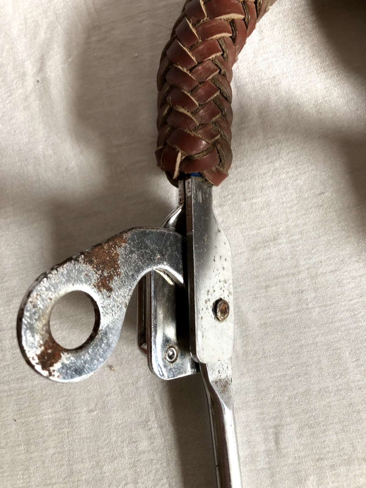 Vintage Partrade Mechanical Hackamore Bit Braided Leather Nose