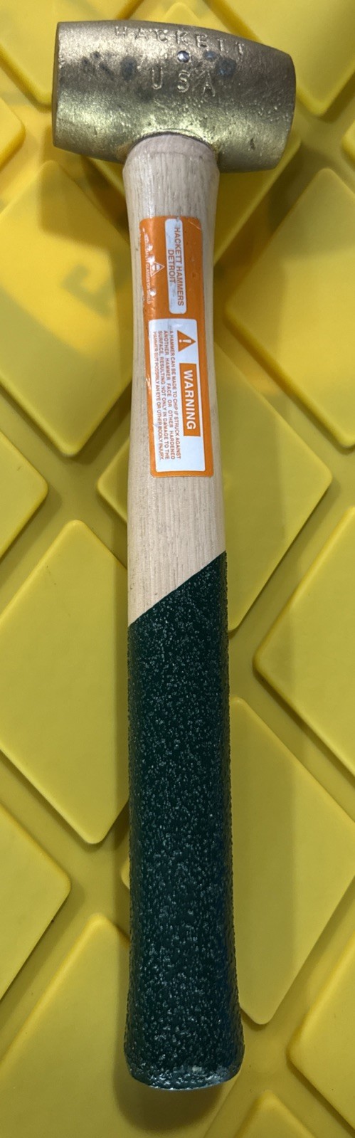 Hackett 3lb Brass Hammer w/ 15” Hickory Handle & 1-1/2” Head Diameter B5 NEW