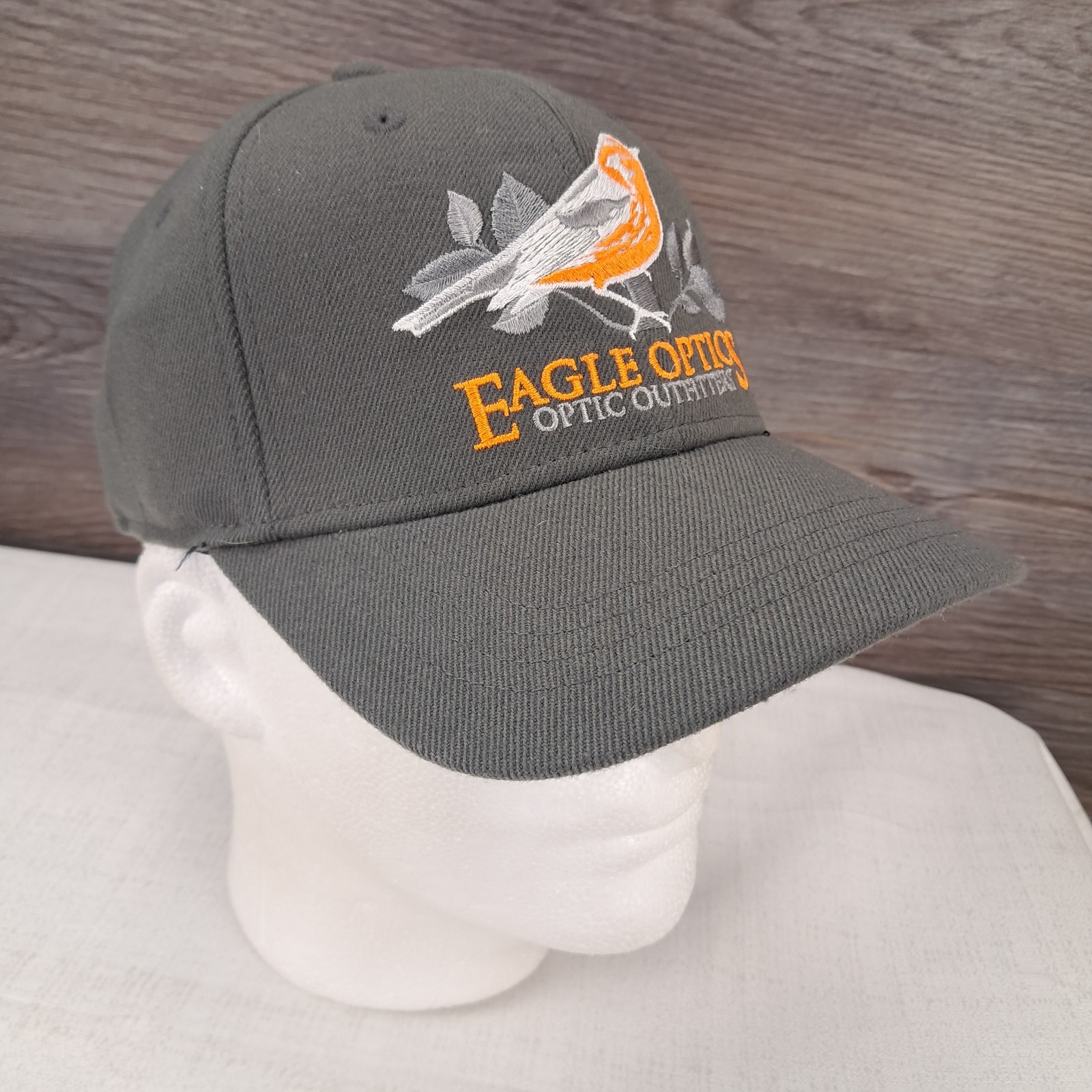 Rare Eagle Optics Grey Baseball Cap, Fitted S/M Stretch Hat, Birding, Binoculars