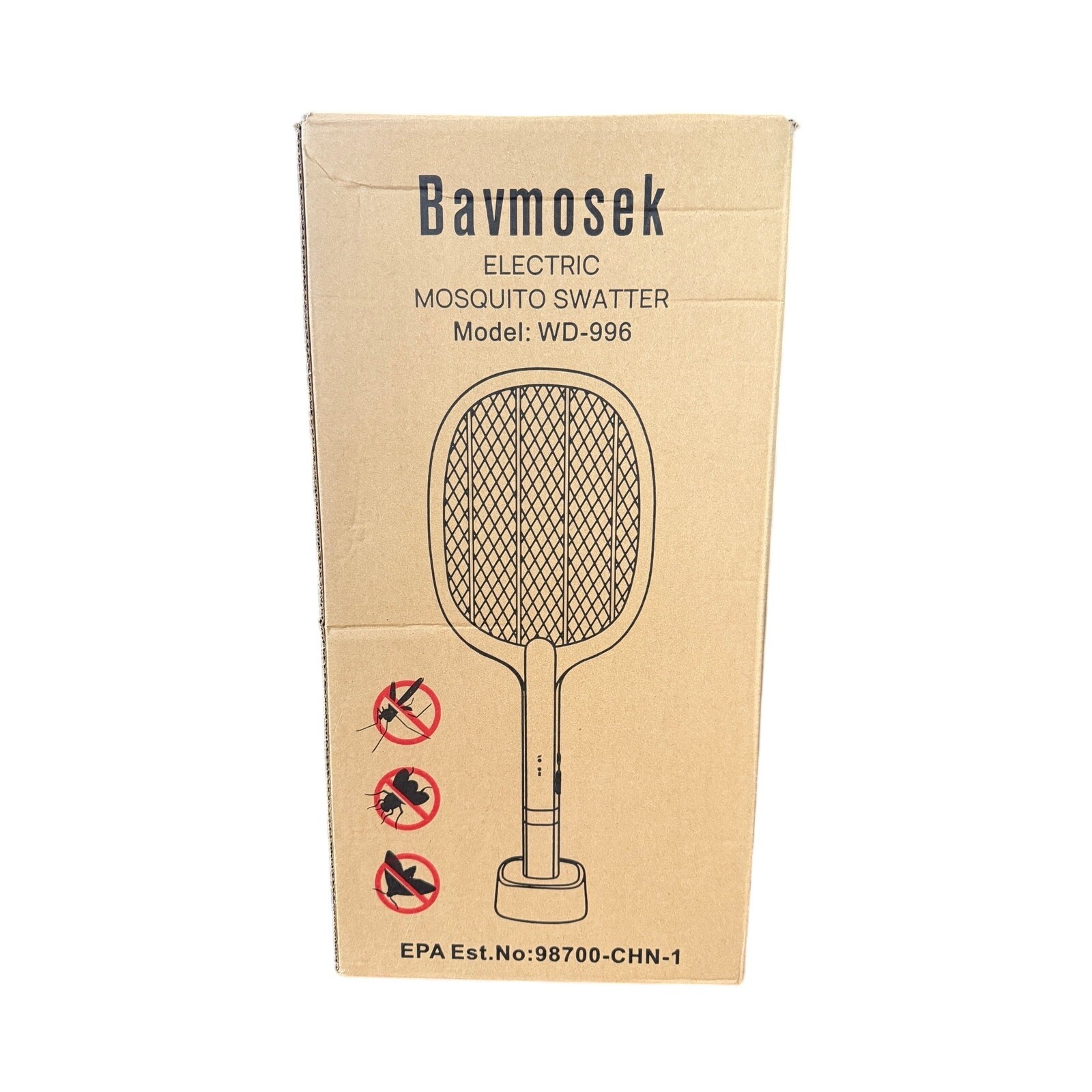 2-in-1 Rechargeable Bug Zapper Racket UV Mosquito Trap Lamp USB Docking Base