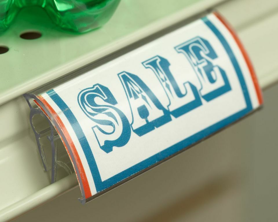 UPC Label Holder for Wire Baskets or Gondola Shelves Front Fence