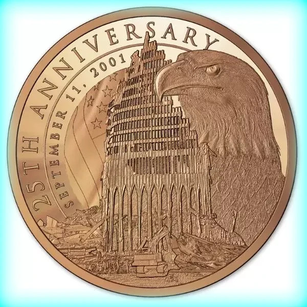 1 oz .999 Fine Copper Round - 25th Anniversary September 11th 2001-2026