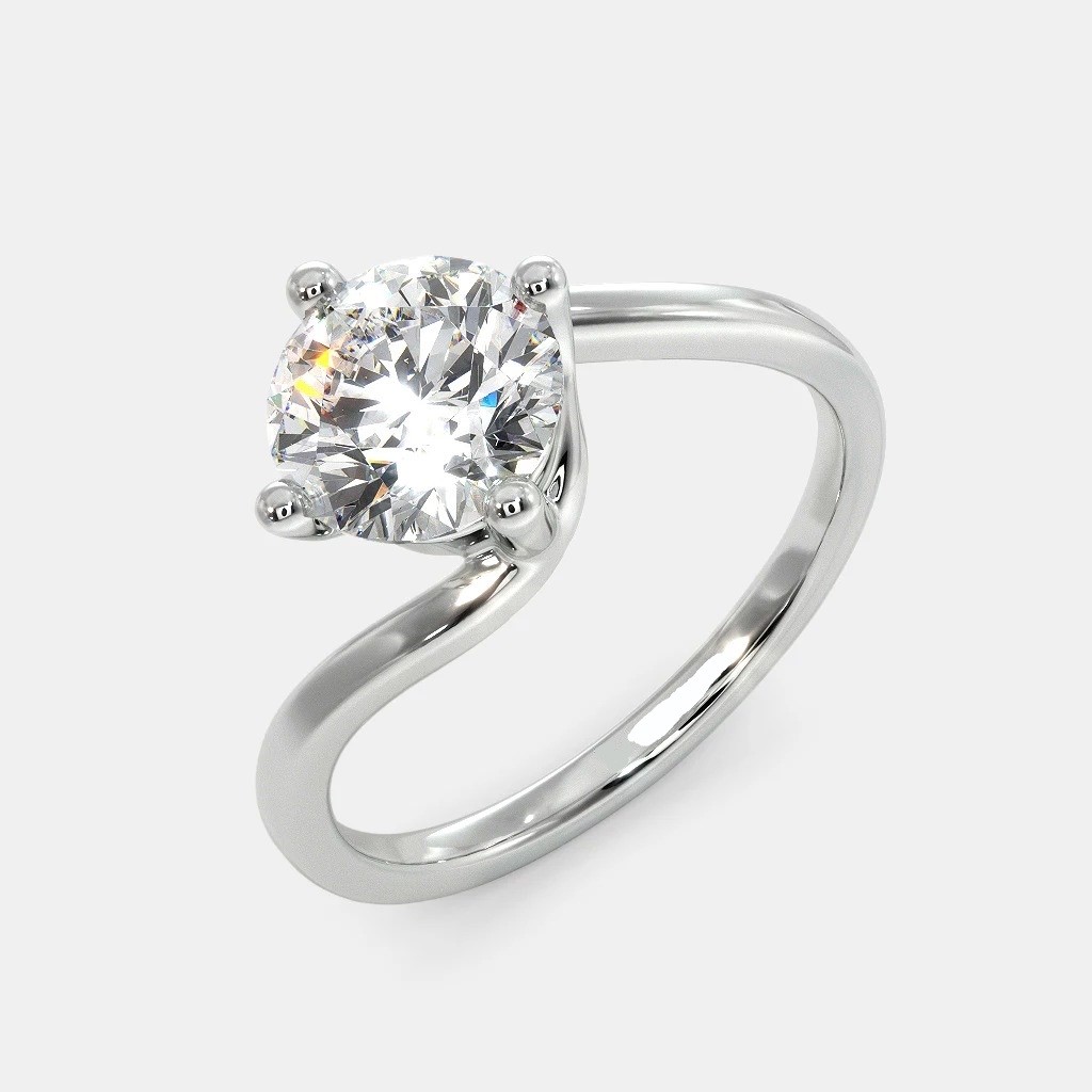 1Ct Round Cut Classic Simulated Diamond Solitaire Ring 14k White Gold Plated