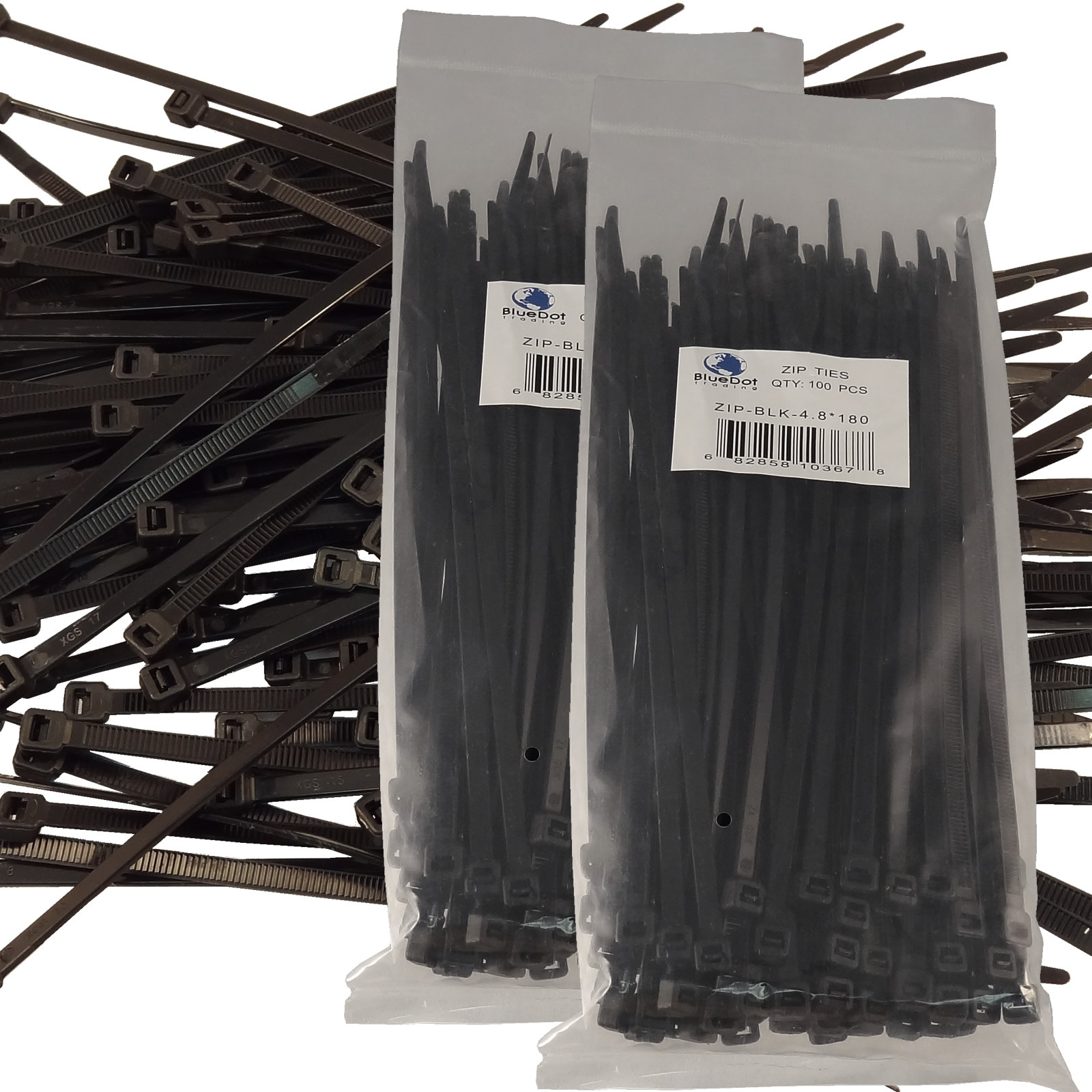 NEW BLACK 200 PCS. 7 INCH ZIP TIES NYLON 50 LBS UV WEATHER RESISTANT WIRE CABLE