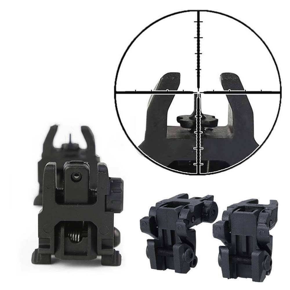 Premium Pair Flip-up Tactical Sight Nylon Folding Backup Sights Front and Rear