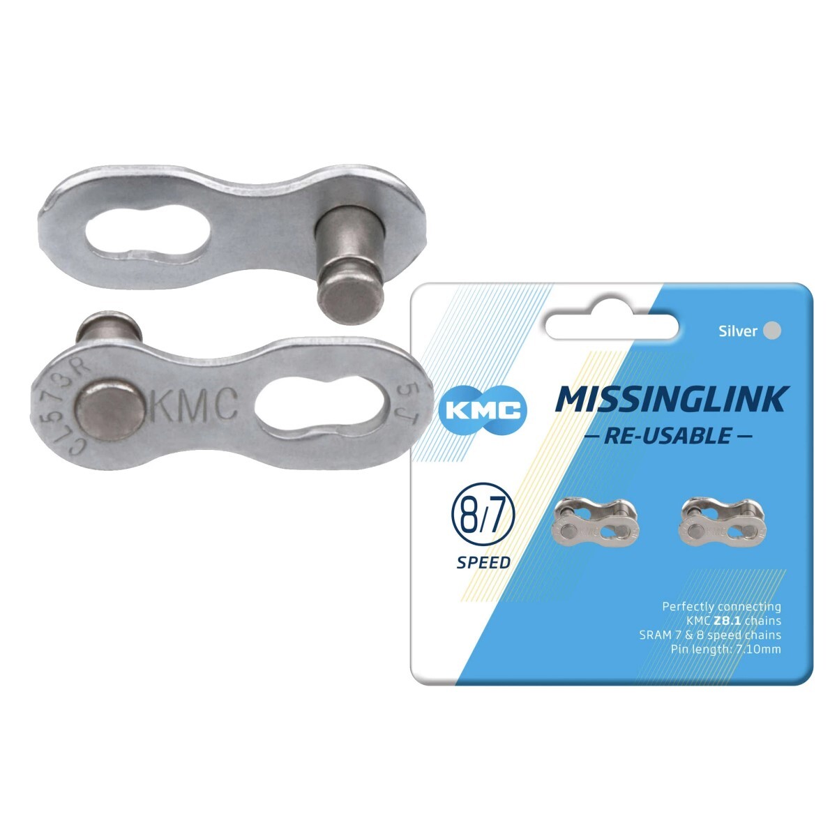 KMC MissingLink II Chain Connecting Link 7.1mm for 6/7/8 Speed - Card of 2