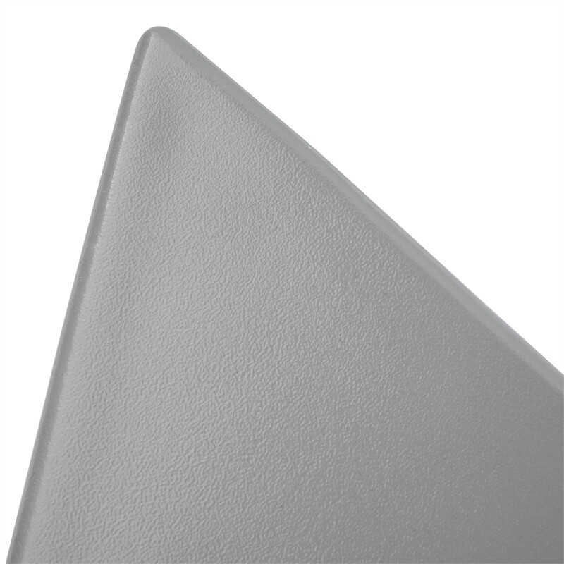 Pemberly Row Contemporary Plastic Triangle End Table in Gray