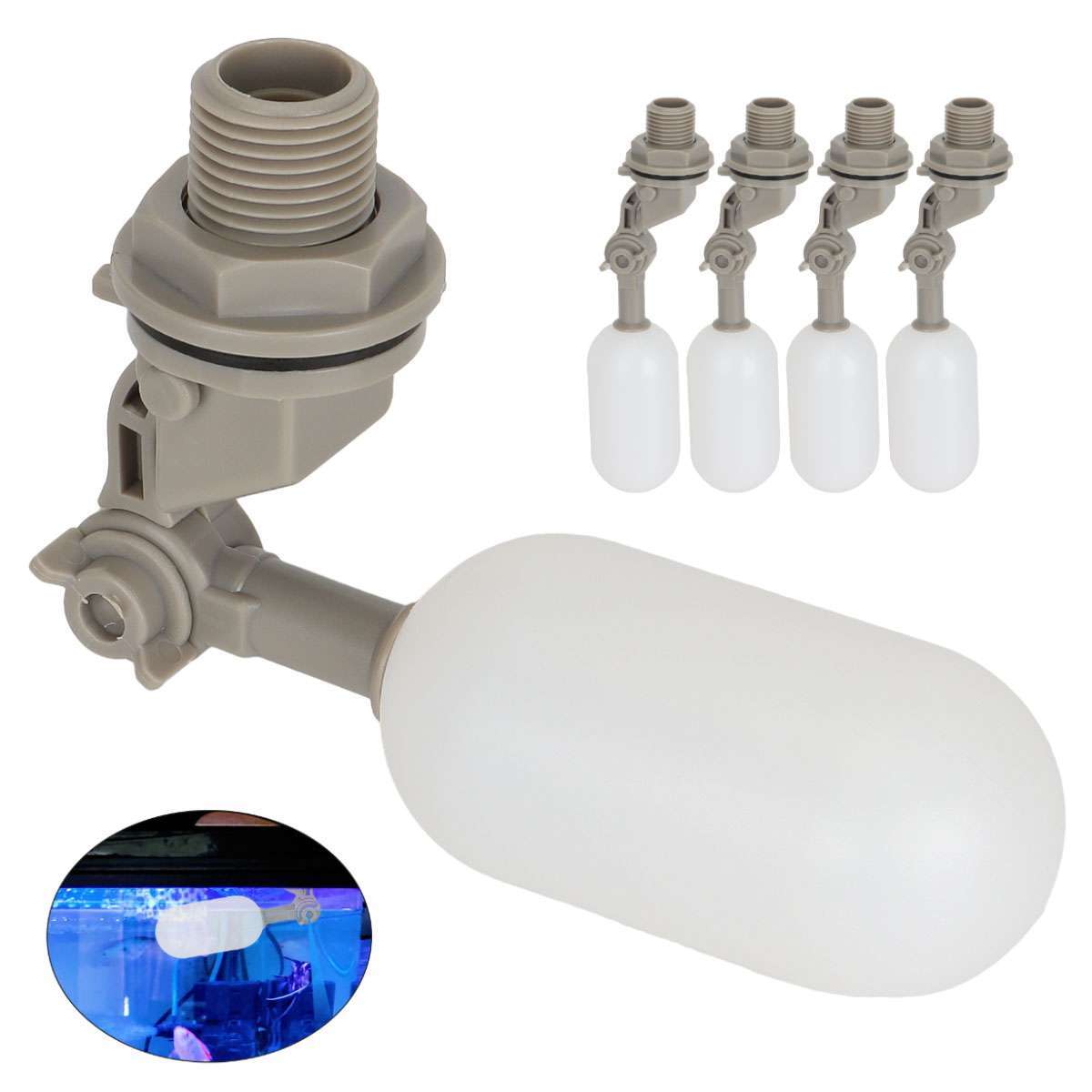 4x Water Float 1/2" Automatic Shut Off Valve Quick Connctor Tank Overfill Stop