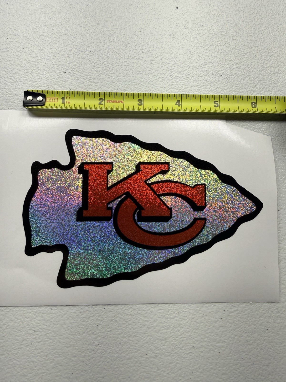 Kansas City Chiefs Holographic Tiny Sparkle Vinyl Decal