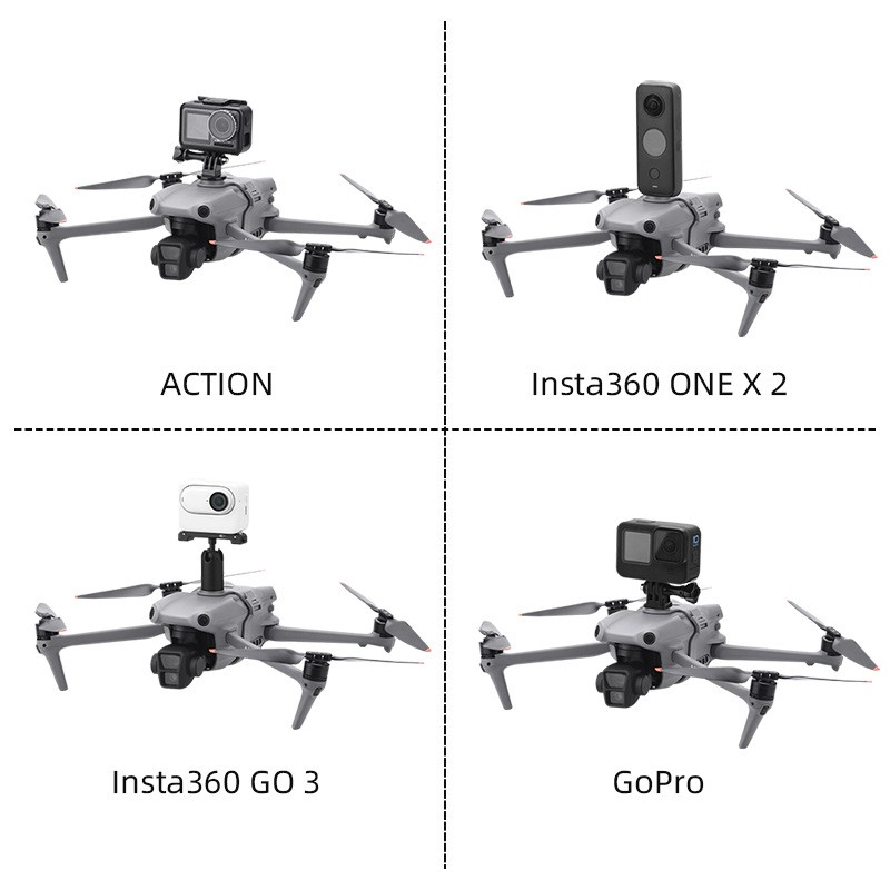 For DJI AIR3S Mounting Bracket Adapter ACTION Fixed Expansion Clip 1 Set