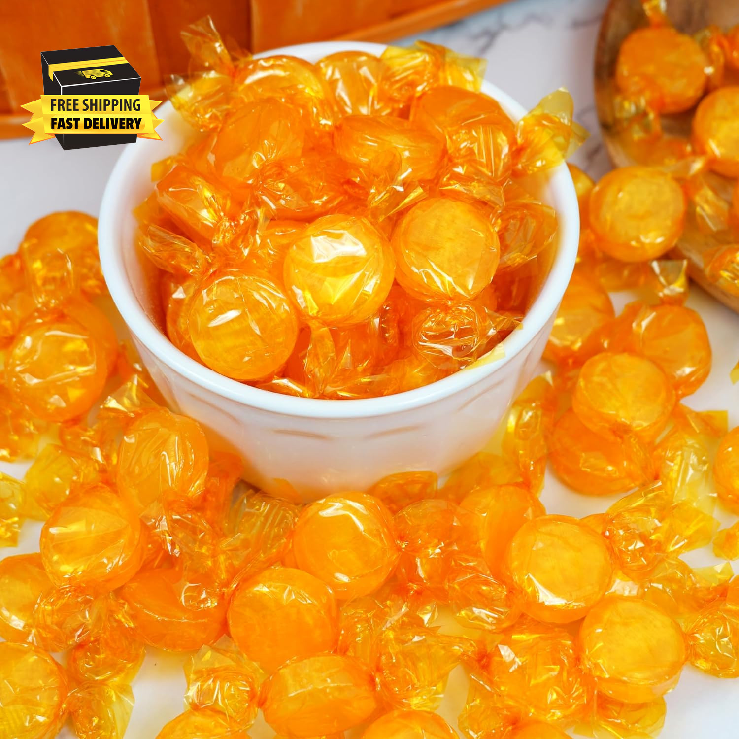 Butterscotch Hard Candy - 2Lb Bulk Bag (Approx. 150 Pcs) - Individually Wrapped