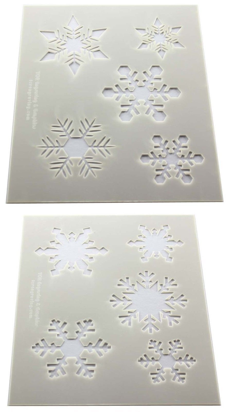 Snowflake Stencils- 2 Pc- 8 x 10- 14 mil Mylar Painting/Crafts/Stencil/Template