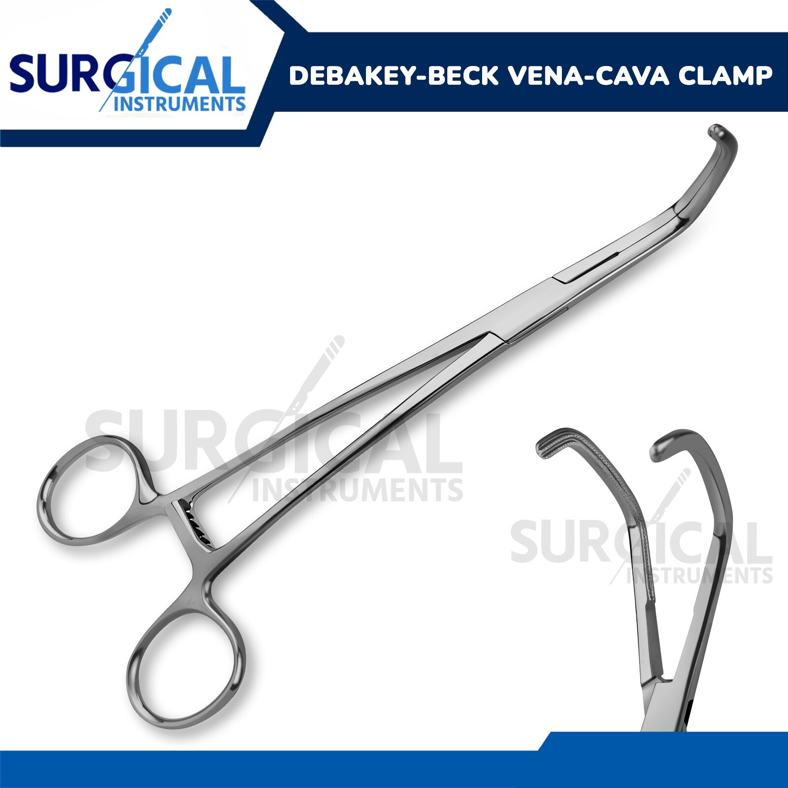 DeBakey-Beck Atraumatic Vena-Cava Clamp 8.25" Cardiovascular Forcep German Grade