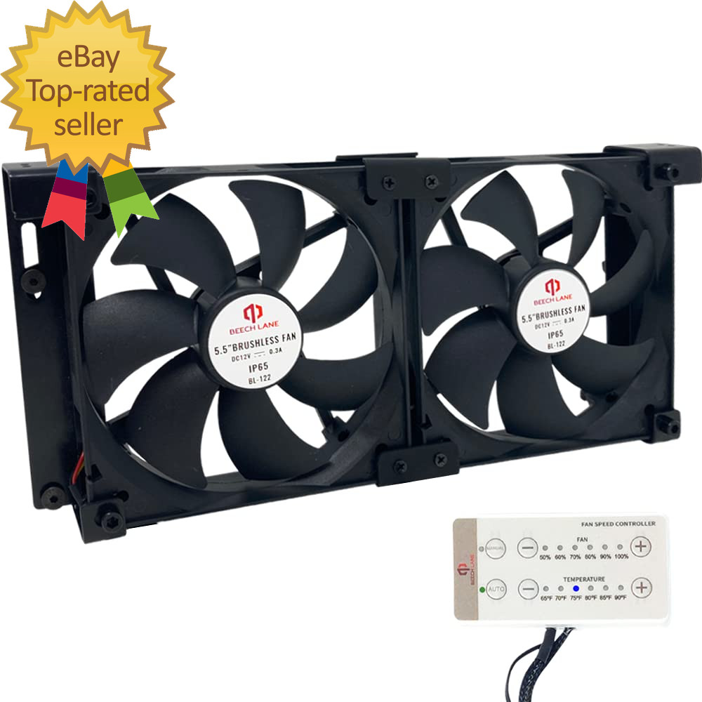 12V RV Fridge Ventilation Cooling Fan 5.5" (140Mm) Custom Mounts for American RV