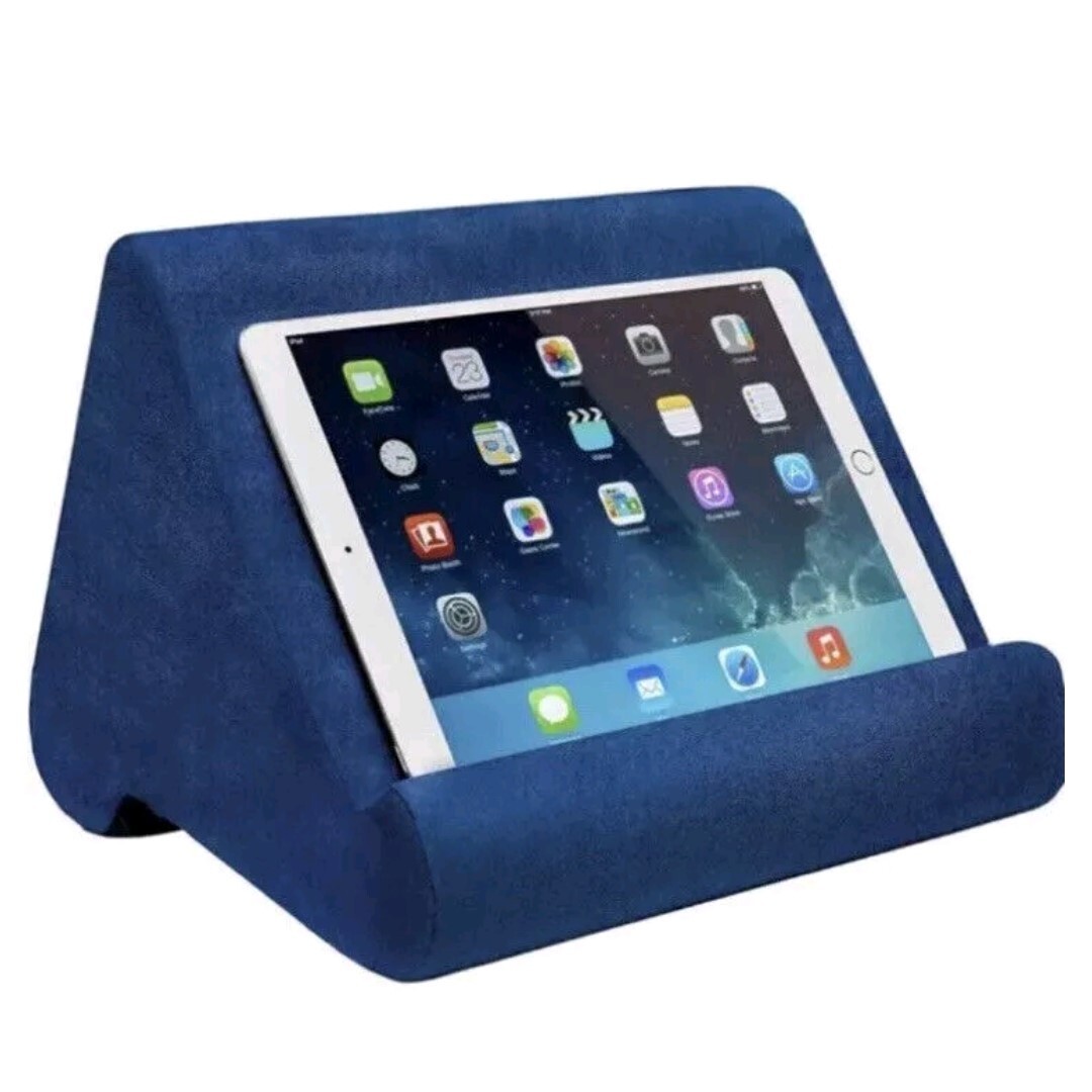 NEW! OnTel Deluxe Premium Pillow Pad Multi Angle Soft Tablet Stand Blue