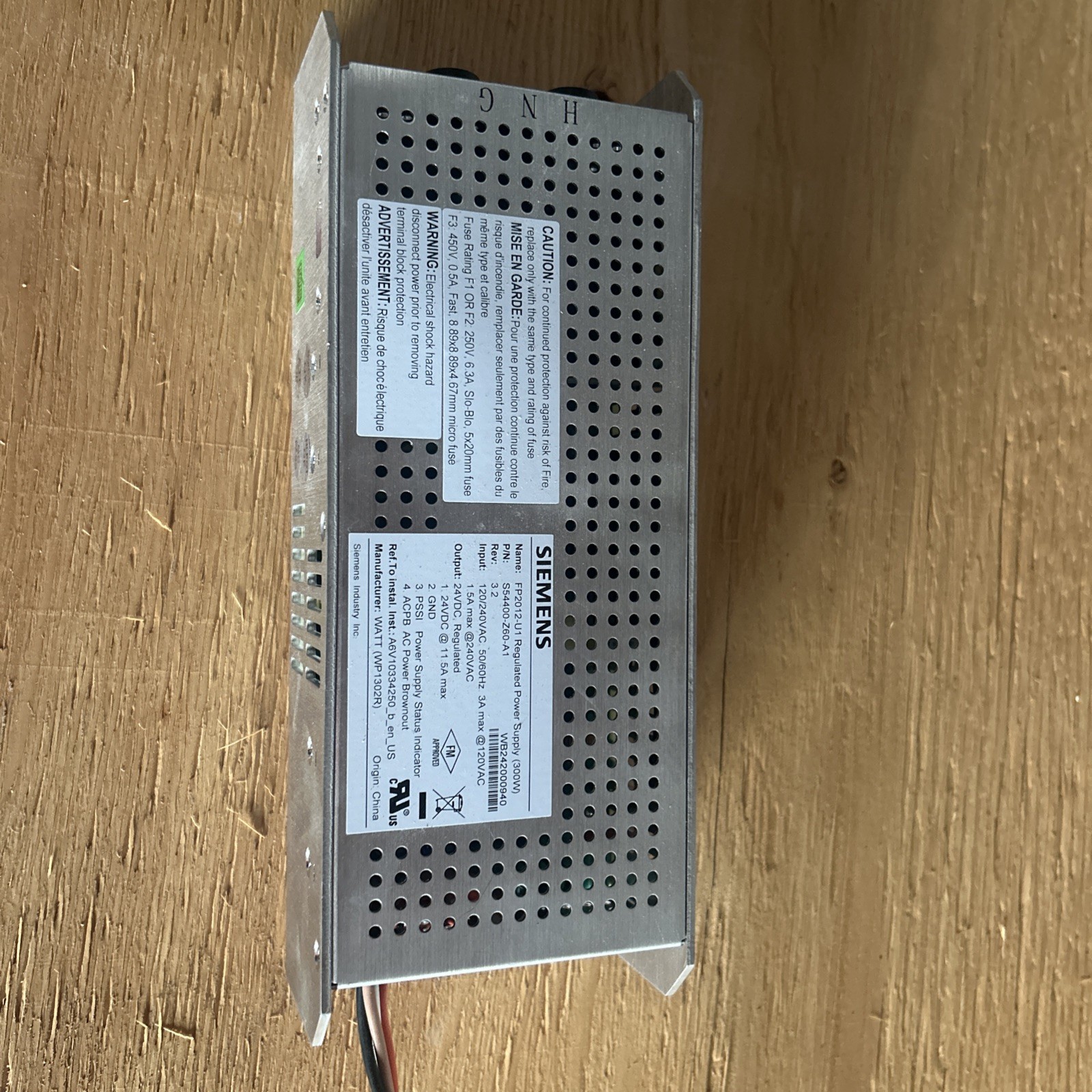 Siemens FP2012-U1 Fire Alarm - S54400-Z60-A1 300 Power Supply, New Open Box