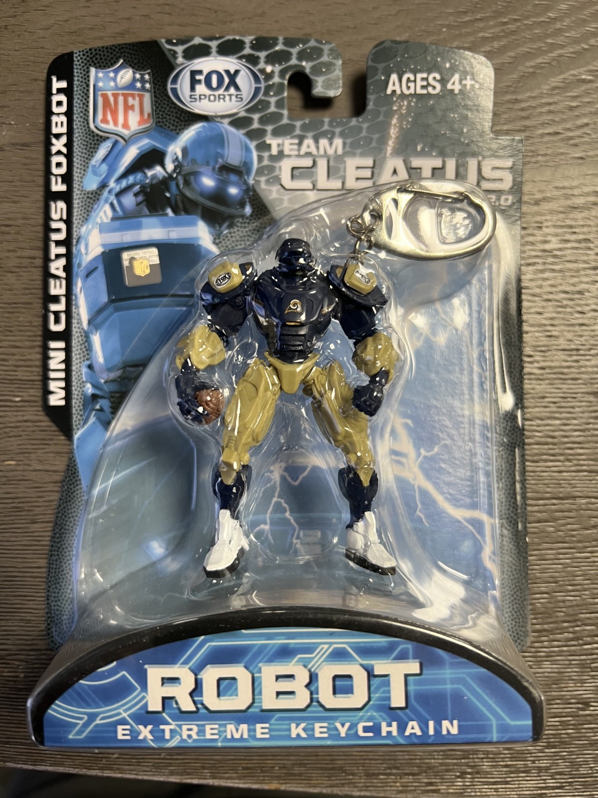 Los Angeles Rams LOT OF 2 NFL Mini Cleatus Foxbot 3" Keychain New FREE SHIPPING