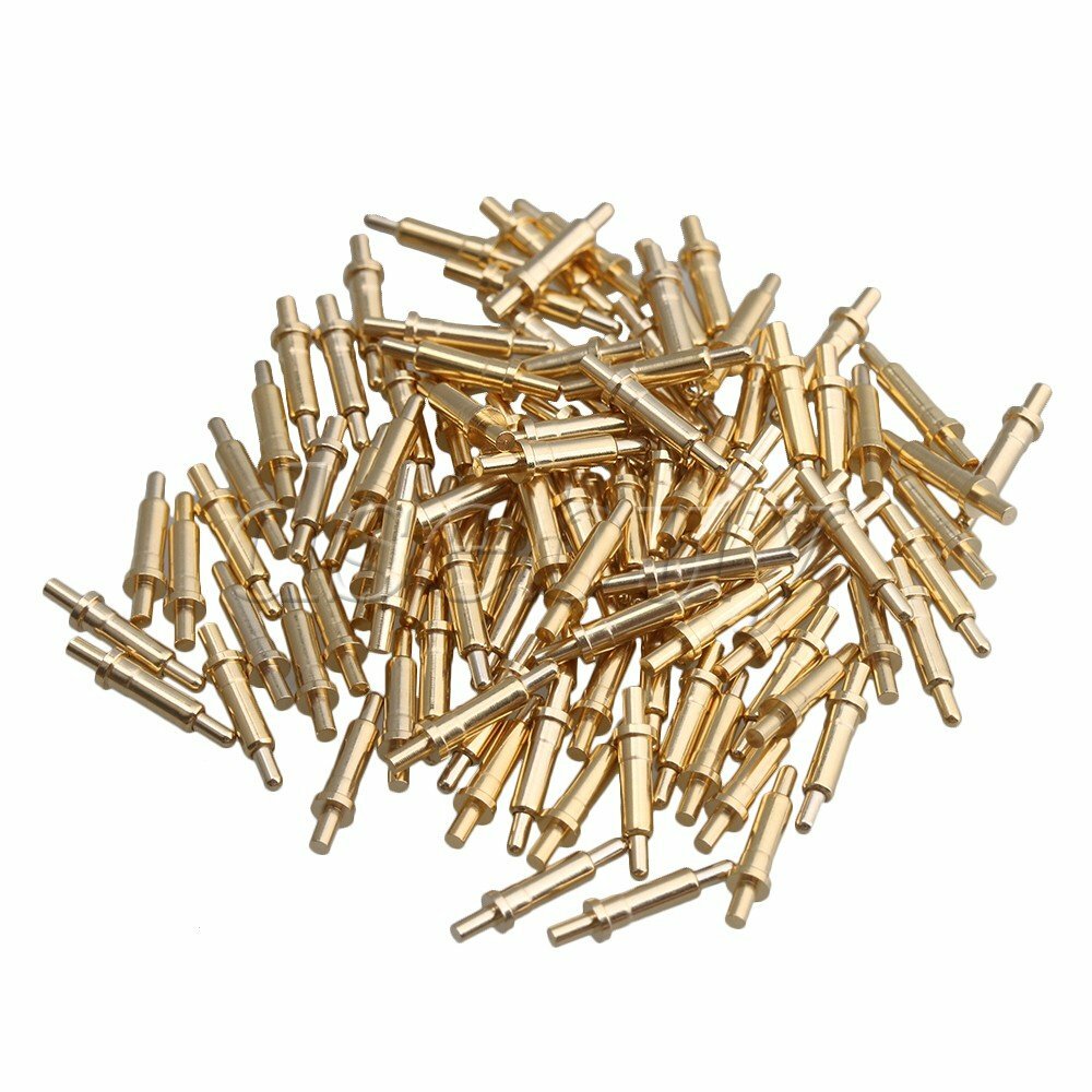 100pcs 9mm Length Spring Loaded Test Probes Pogo Pins Cusp Spear for Testing