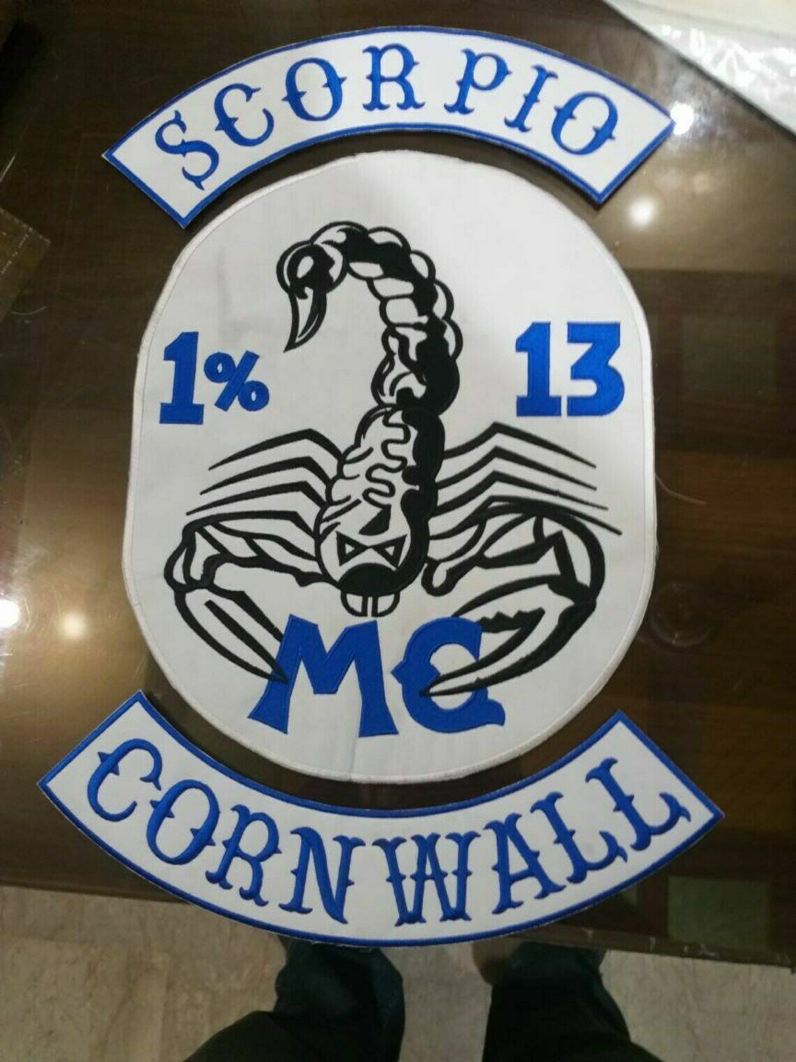 Scorpio Cornwall mc iron on embroidered set