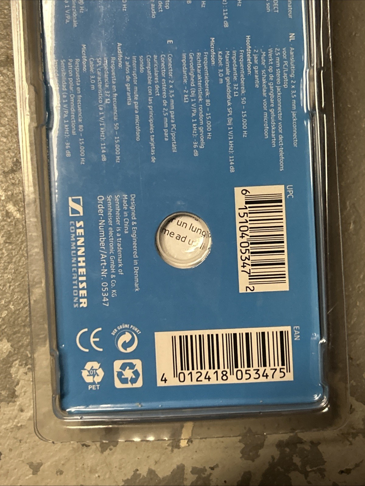 Sennheiser PC 120 single-ear headset BRAND NEW