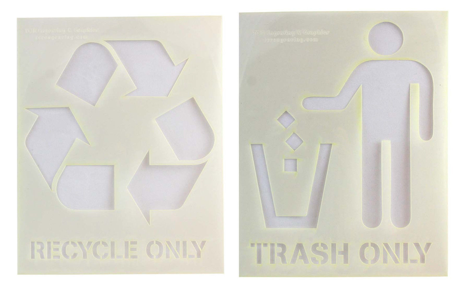 Recycle-Trash Stencils-With Words 2 Pc Set- 8 x 10 Inches-14 Mil Mylar