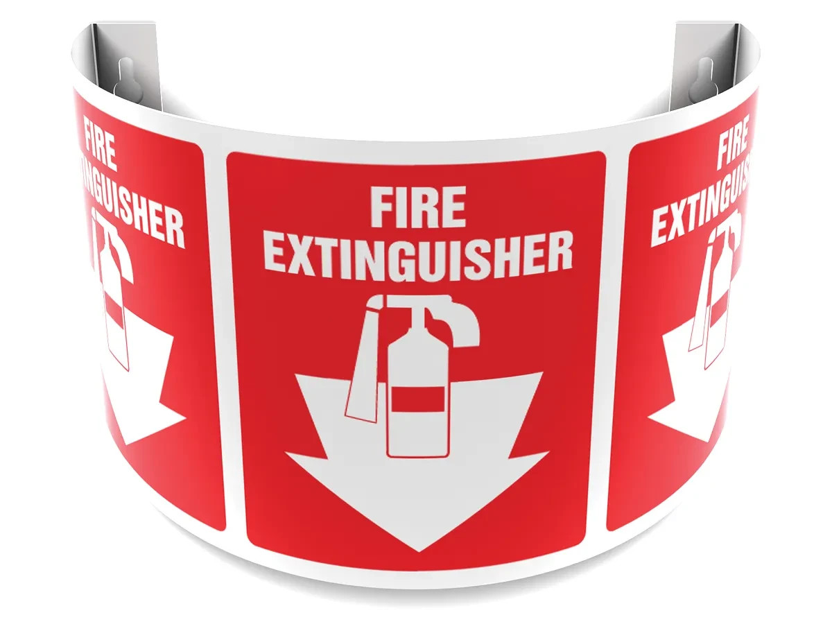 4 Pack Of Accuform 180D 16"x12"x9.5" Projection Sign Fire Extinguisher PSJ330