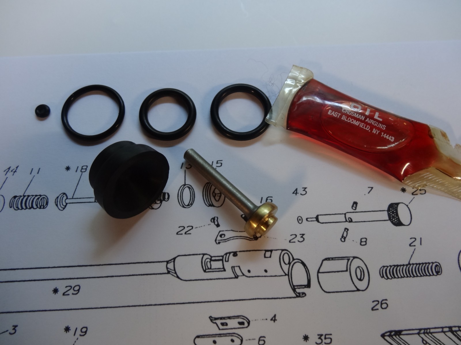 Benjamin Sheridan H9A .177 cal Air Pistol Repair/ Reseal Kit
