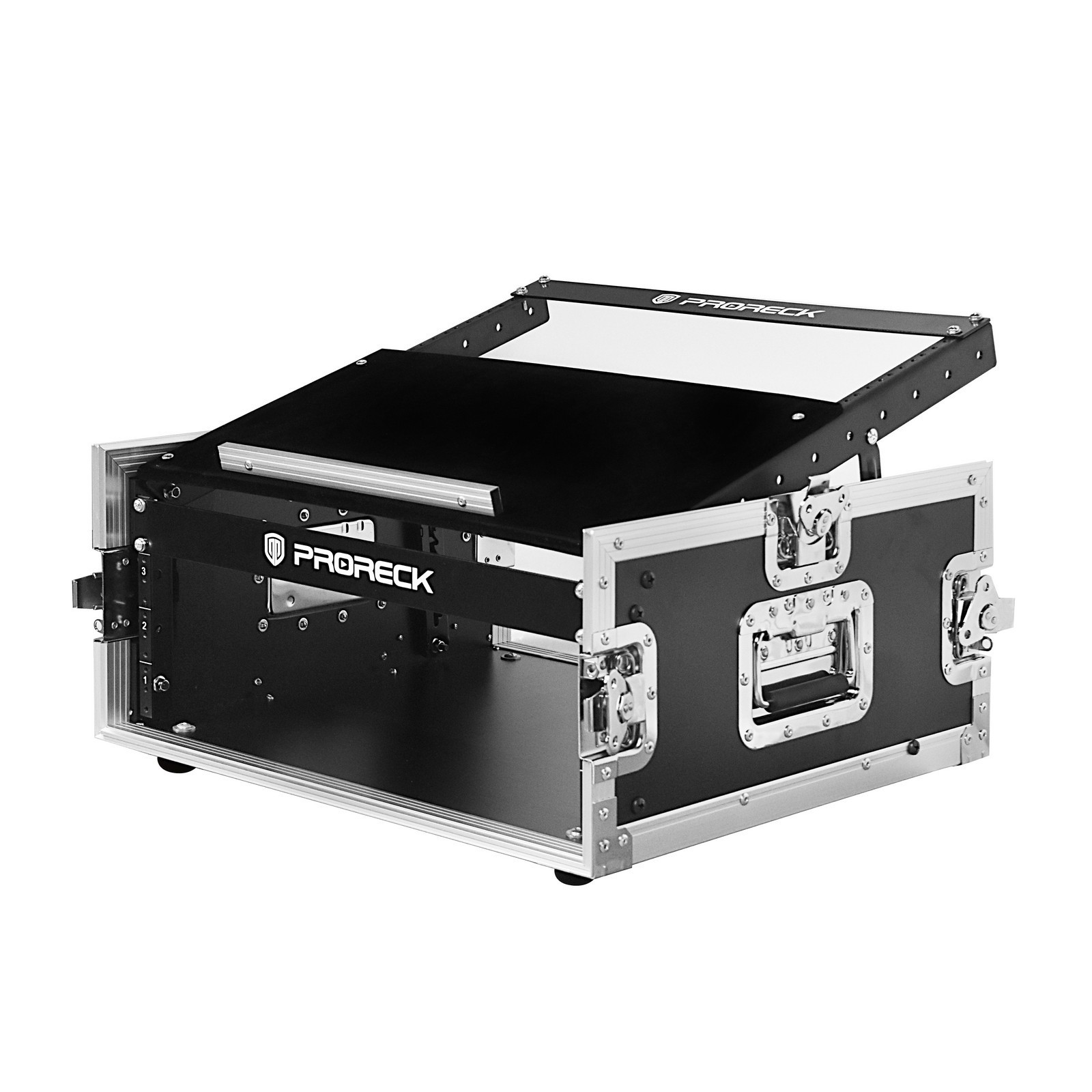 PRORECK 4U Rack Flight Case 20"Depth Slant Top Mixer Combo Box for Stage DJ Show