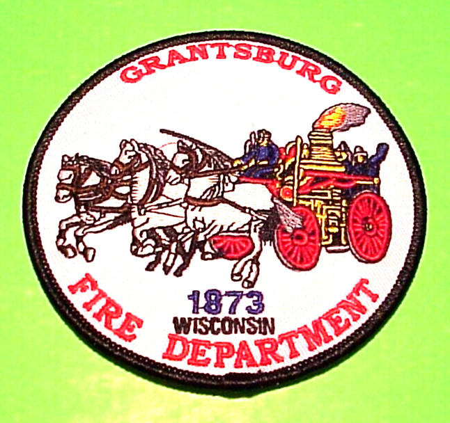 GRANTSBURG  WISCONSIN  1873  WI  4"  FIRE DEPT  PATCH  FREE SHIPPING!!!