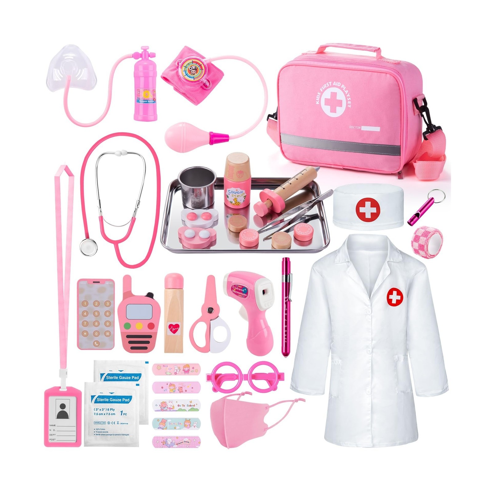 Sundaymot Doctor Kit for Girls, 34 Pcs Doctor kit for Toddlers 3-5 ... Fast Ship