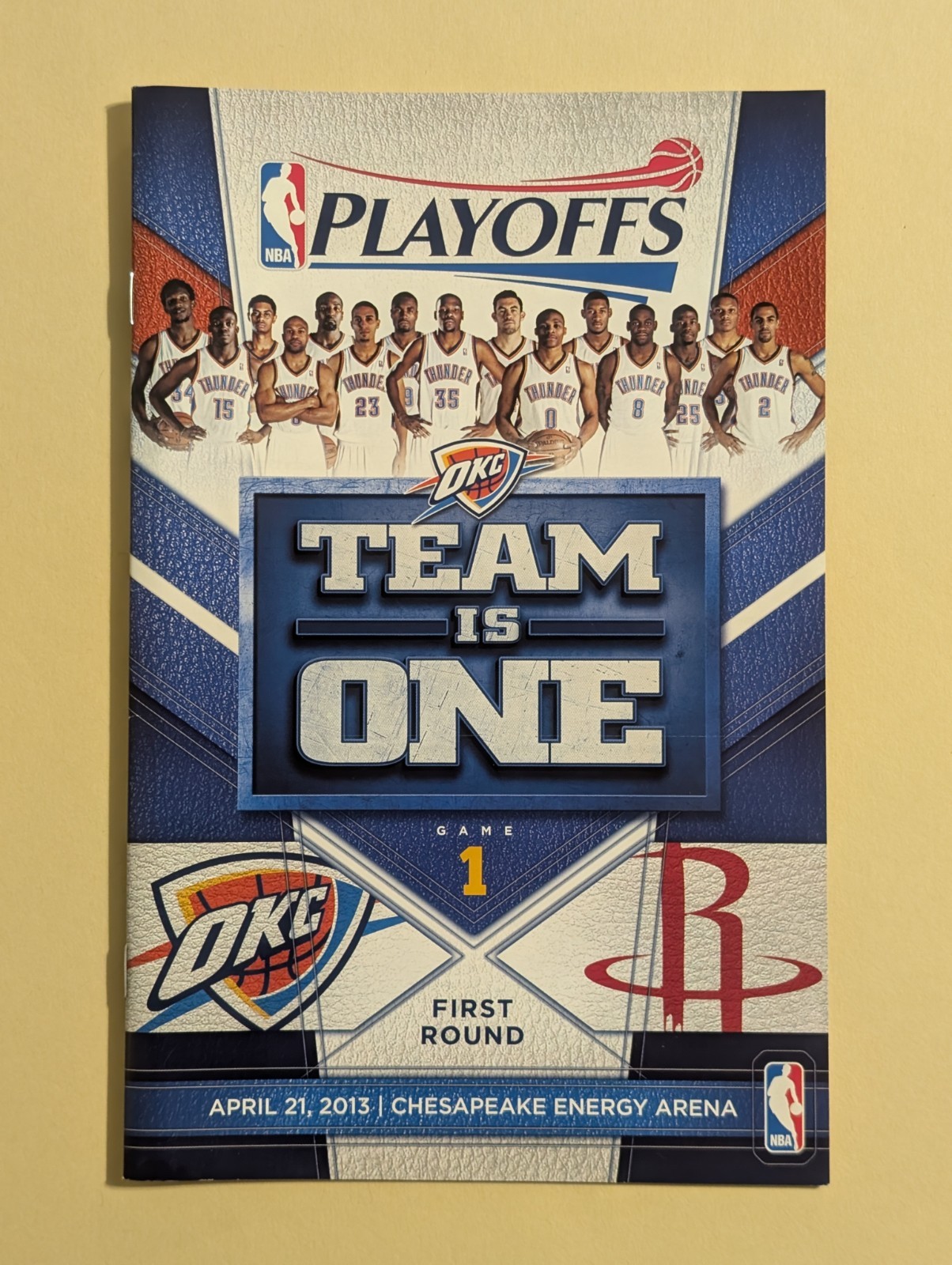 OKC Thunder Playoffs Program - April 21 2013 v Houston - Westbrook Durant Harden
