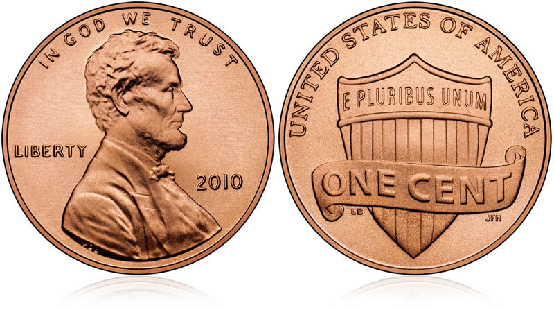 GEM BU 2010D LINCOLN SHIELD CENT~FREE SHIPPING~1ST YEAR
