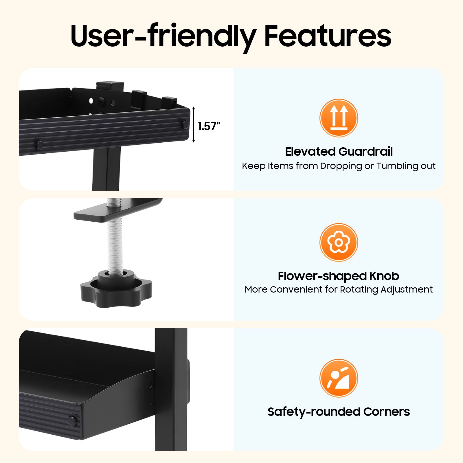 Modern Countertop Desk Shelf, 2-tier Shelving With Adjustable Storage Tray