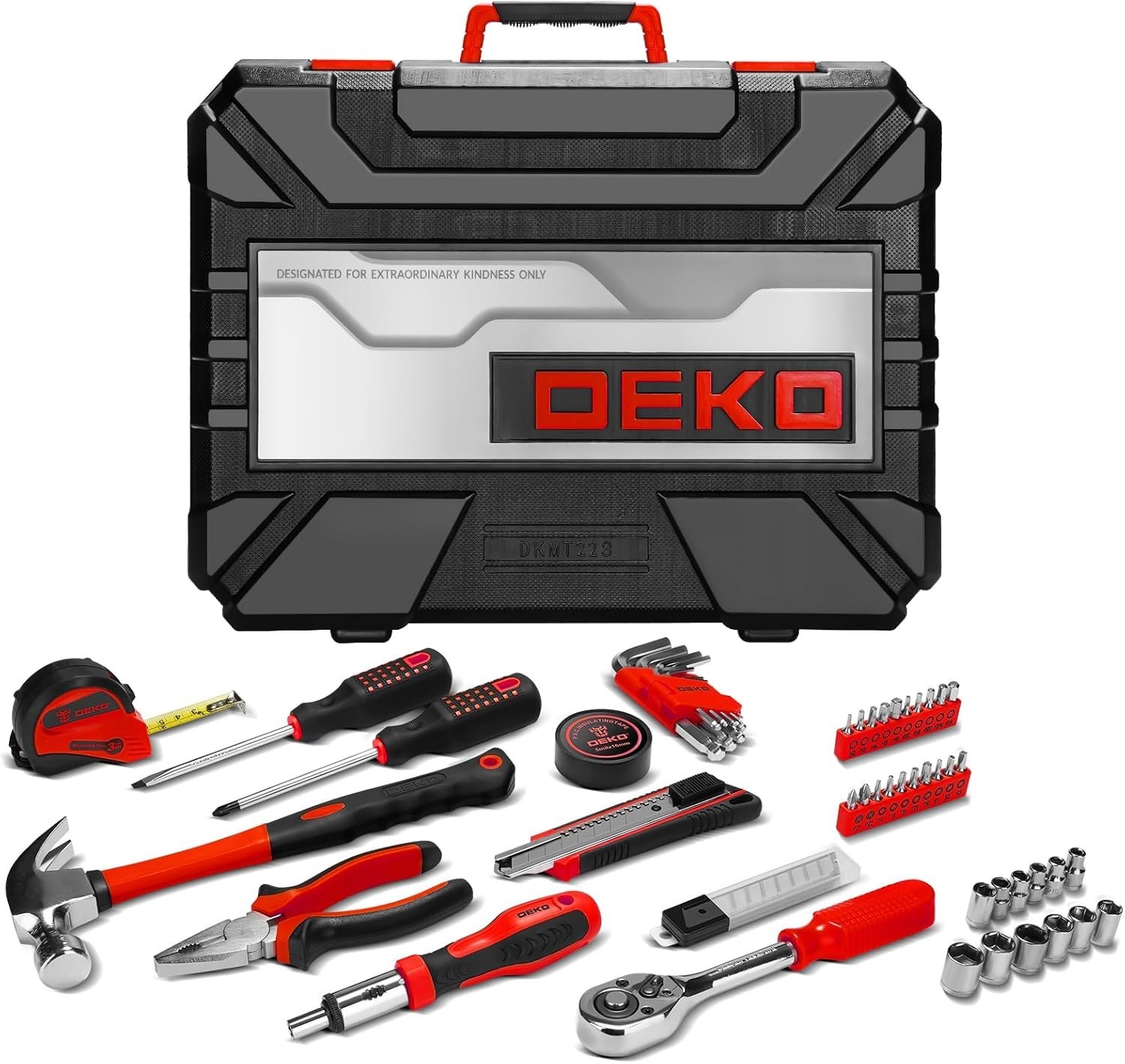 DEKOPRO Tool Set:228 Piece Home Tool Kit, Household Basic Repair Tool Set Comes