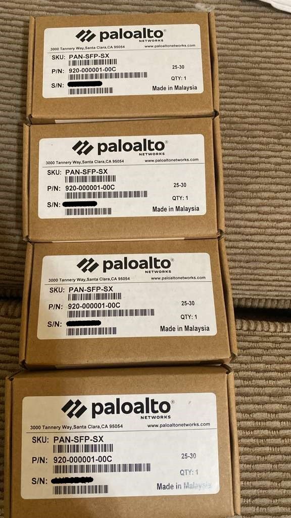 Brand New (Lot of 2) PALO ALTO PAN-SFP-SX 1Gb Fiber Transceiver