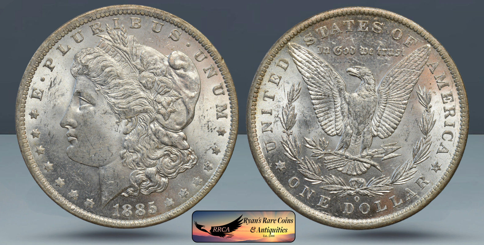 1885 O Morgan Silver Dollar, Brilliant Uncirculated, Bright White, C8244
