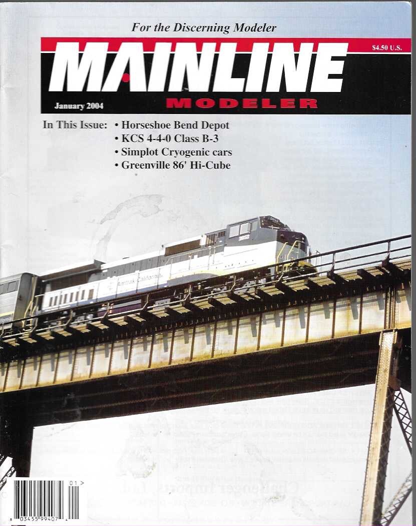Mainline Modeler Jan 2004 N&W Horseshoe Depot Simplot KCS B-3 Soo Bevier Mine