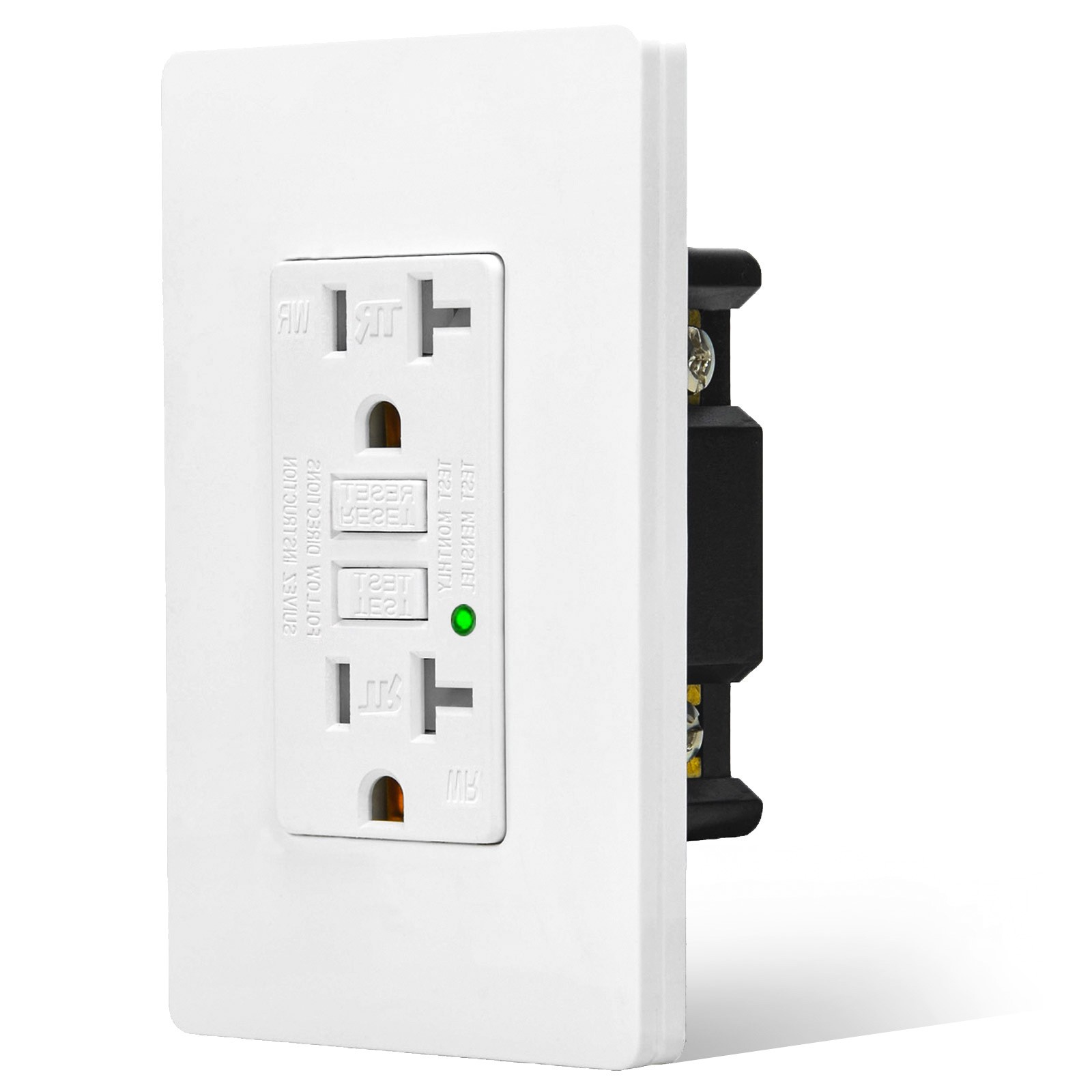 2x GREENCYCLE GFCI 20A White Outlet Tamper Resistant (TR)&Weather Resistant (WR)