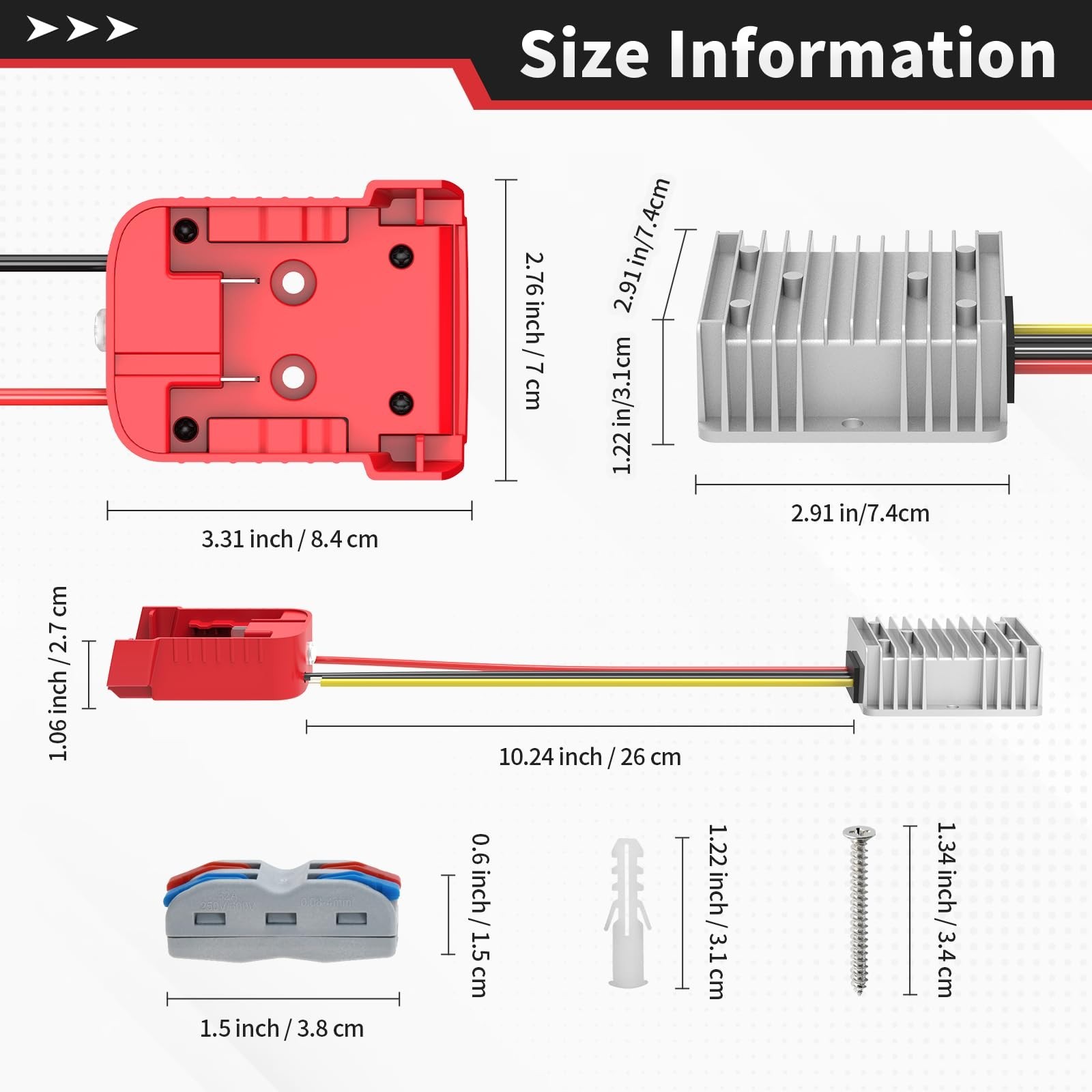 18V to 12V Step-Down Converter Compatible with Milwaukee 18V Battery Adapter