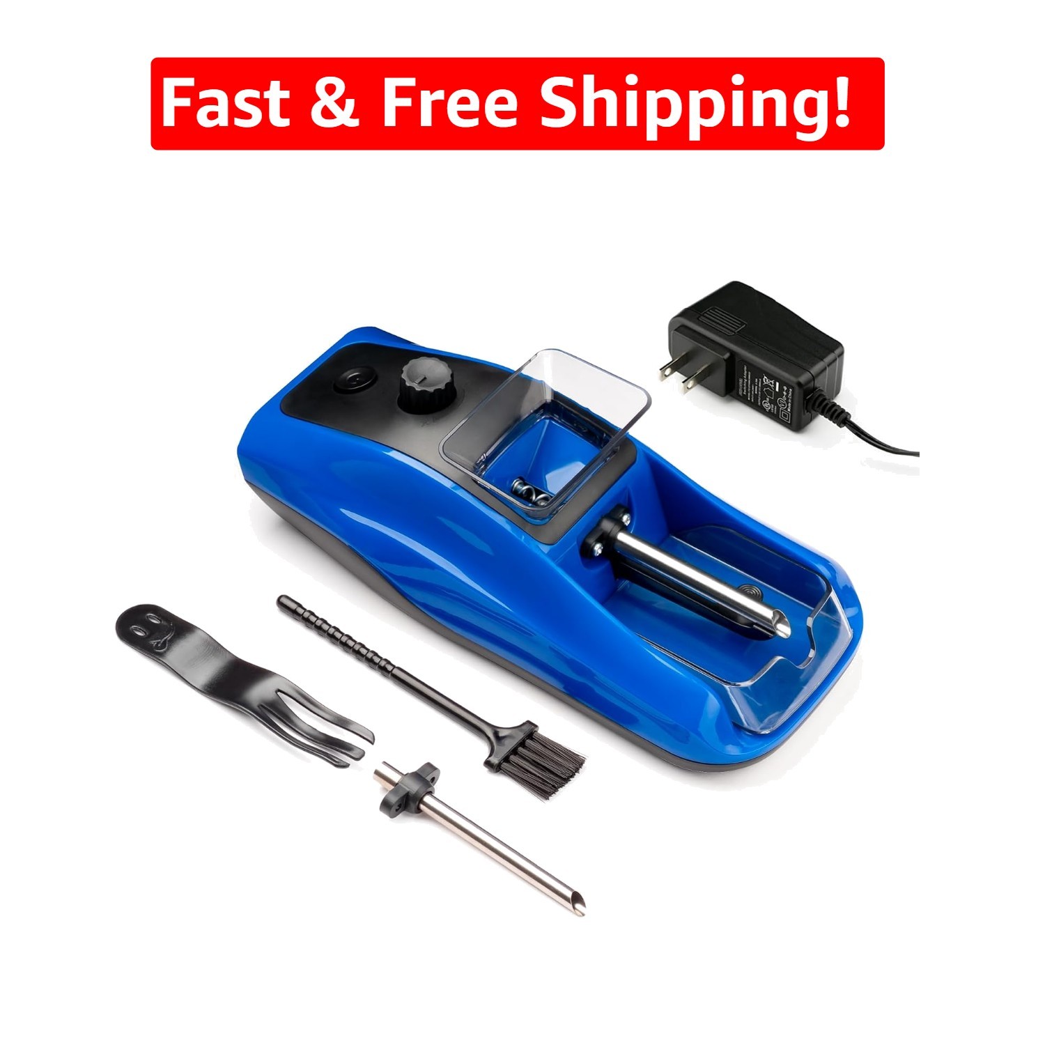 Blue Electric Cigarette Rolling Machine - User-Friendly Design for Quick Rolling