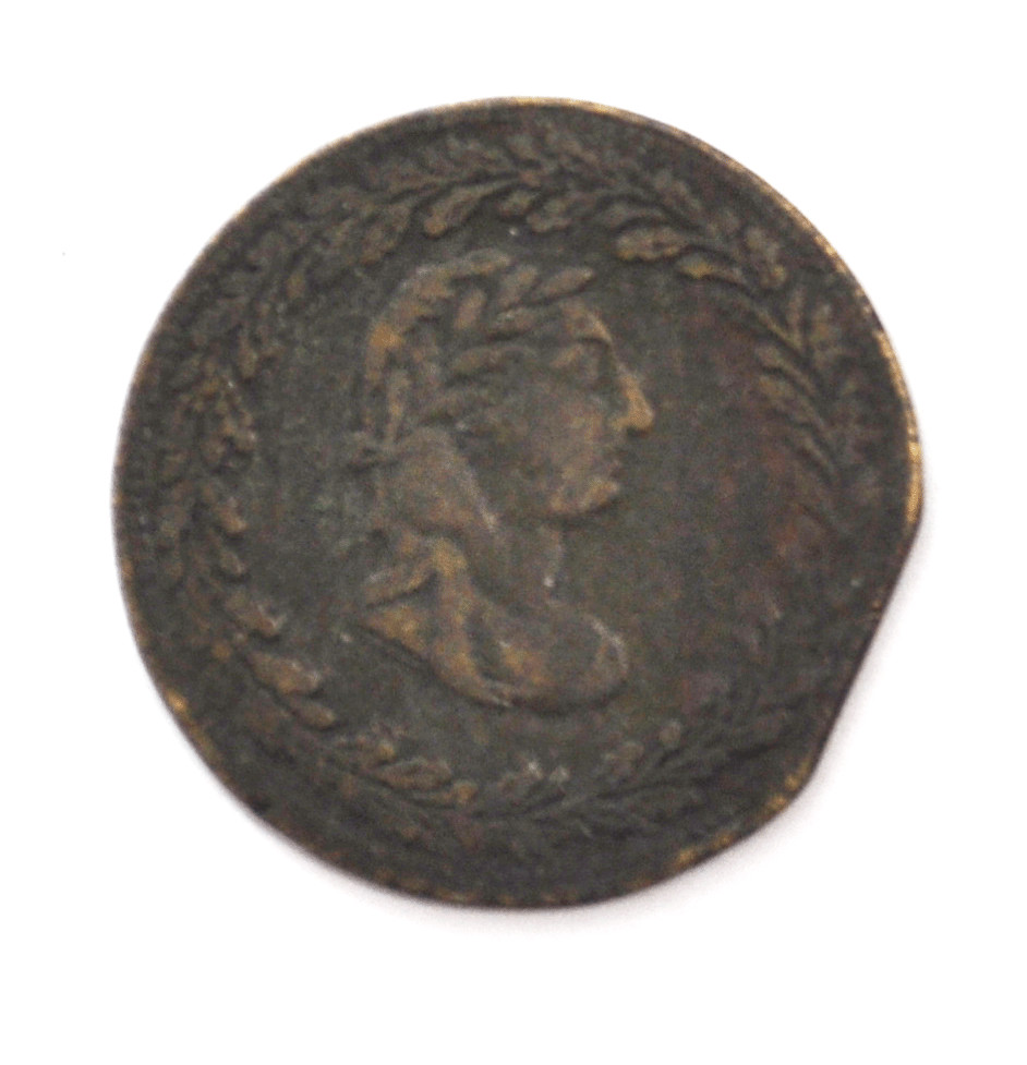 1812 Canada 1/2 Half Penny Token Clipped Planchet 28mm
