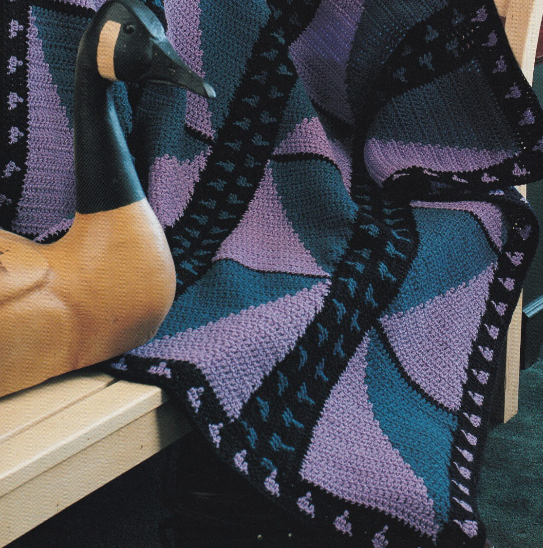 Crochet Afghan Pattern PATCHWORK QUILT Instruction Leaflet Annie's