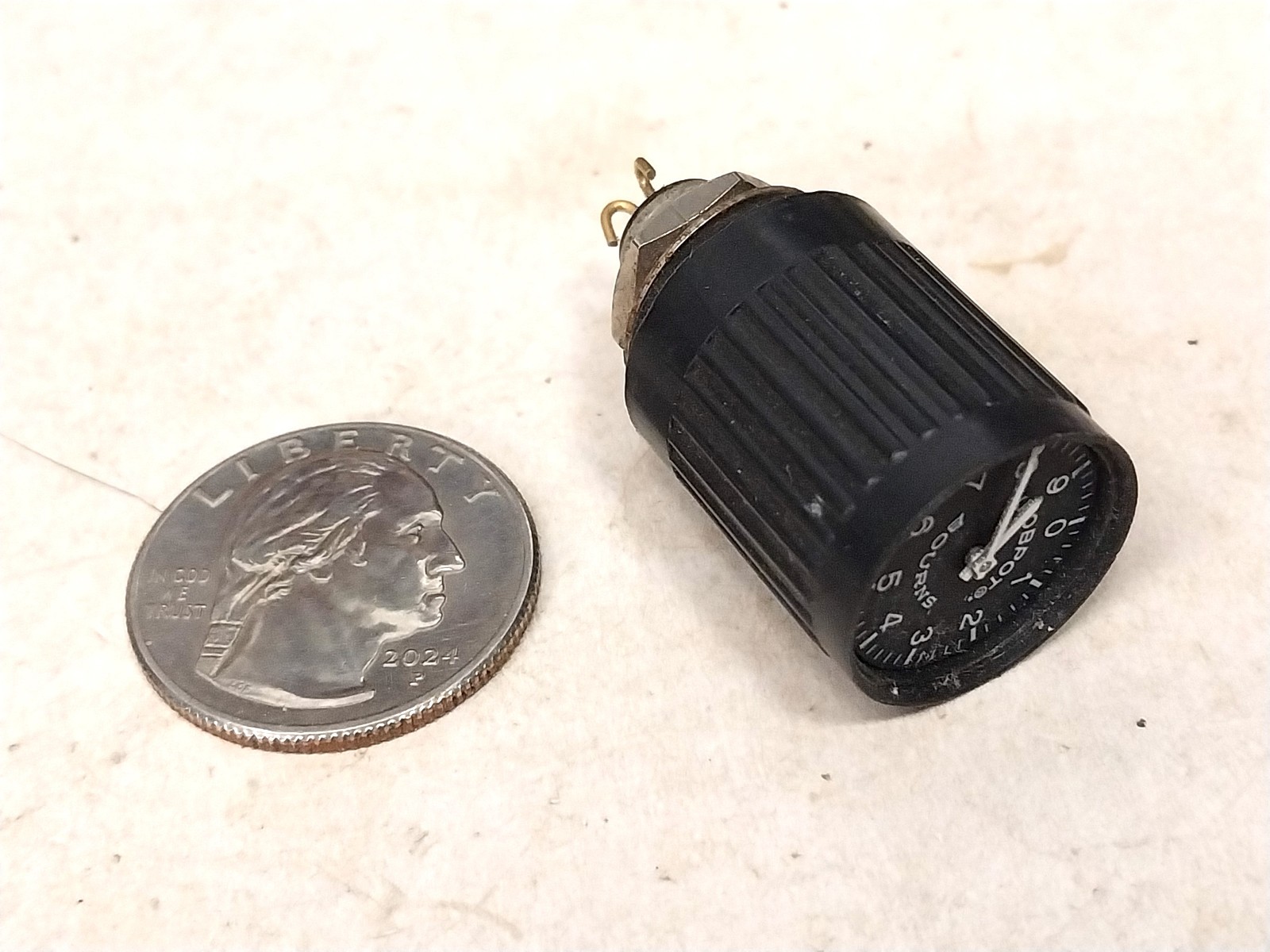 New Unused Small Bourns Knobpot 50K Ohm 10 Turn Knob Pot / Old Vintage Ham Radio